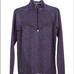 Champion Vapor Moisture Wicking Purple Fitted Quarter Zip  Pullover Size…
